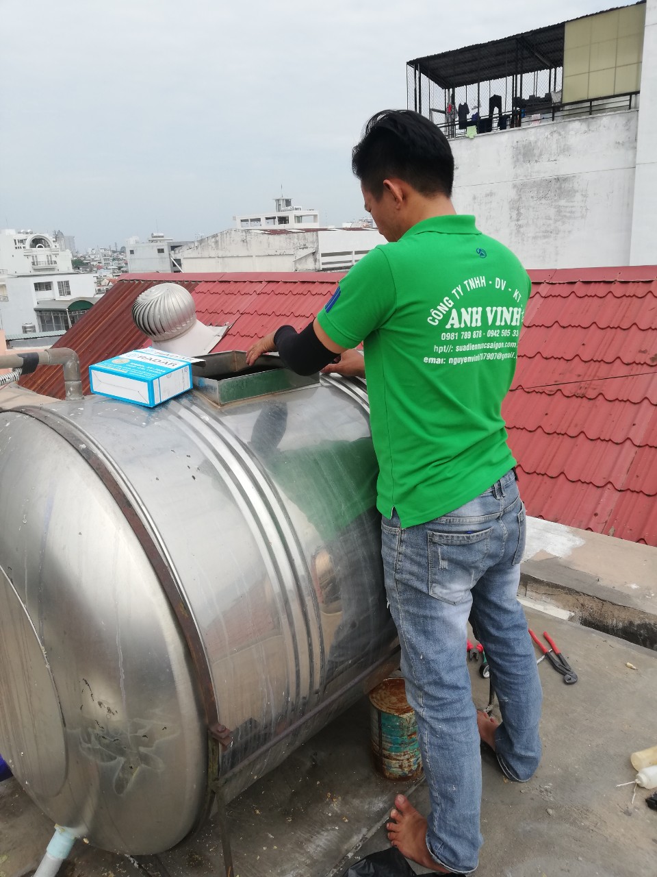 lắp đặt phao cơ phao điện chống tràn