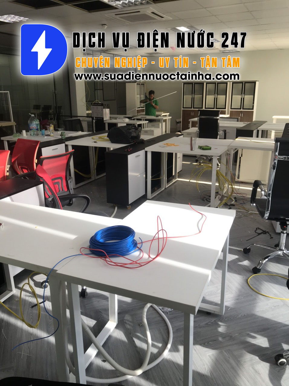 Thi công lắp đặt hệ thống điện mạng cho văn phòng
