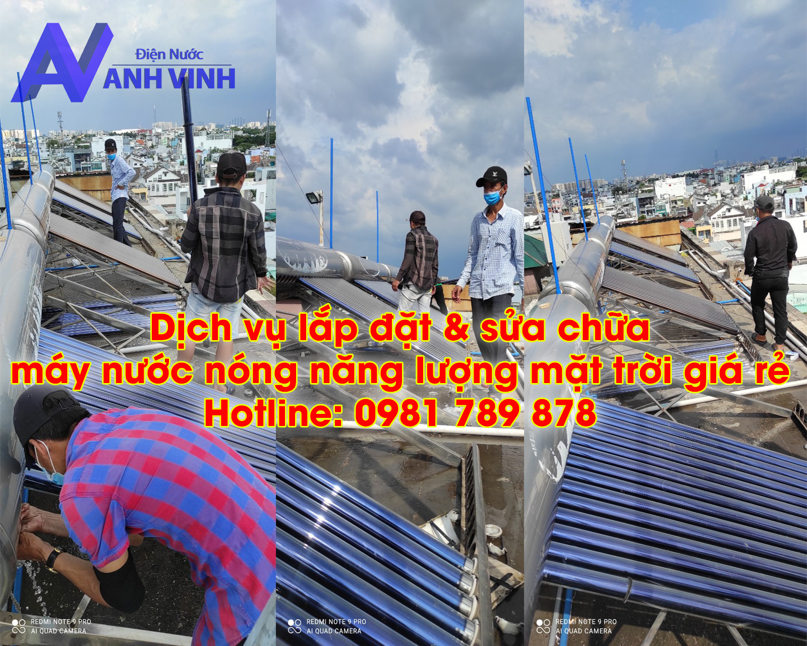 Lắp đặt máy nước nóng năng lượng mặt trời