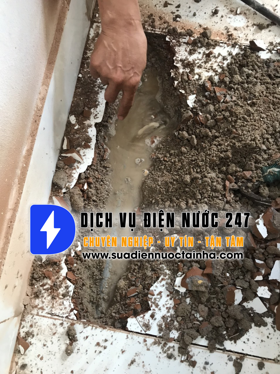 Dò tìm sửa chữa rò rỉ nước âm nền