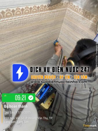 Siêu âm dò tìm rò rỉ nước ở Lạng Sơn