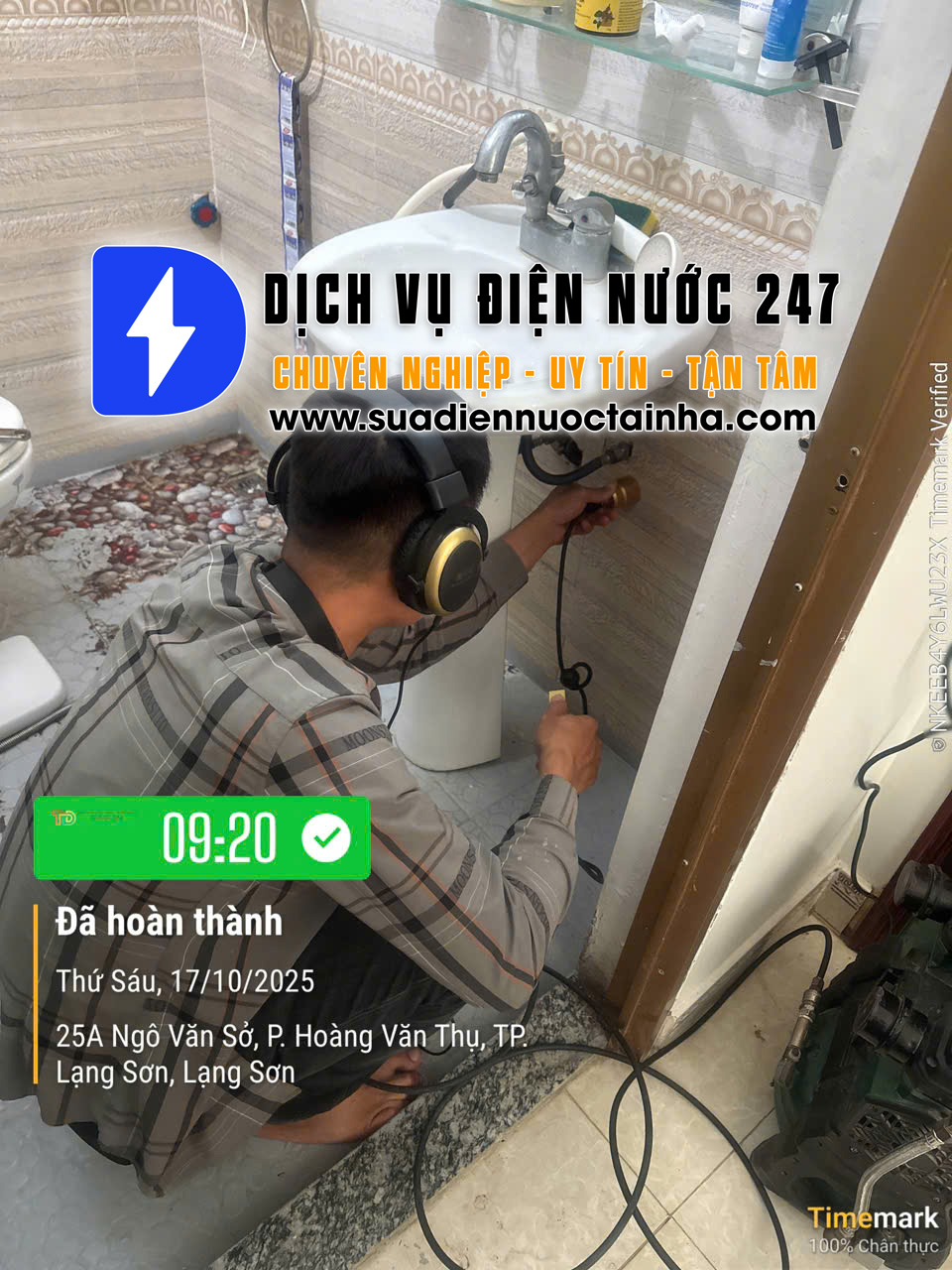 Siêu âm dò tìm rò rỉ nước ở Lạng Sơn