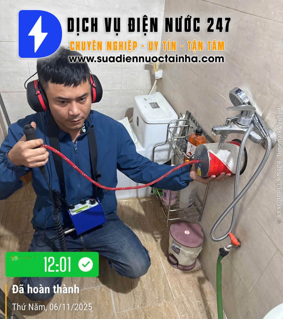 Dịch vụ siêu âm dò tìm rò rỉ nước uy tín của điện nước 247